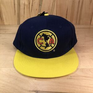 Club Futbol America Cap Hat Snapback Blue/Yellow Soccer Futbol Logo Aguilas New